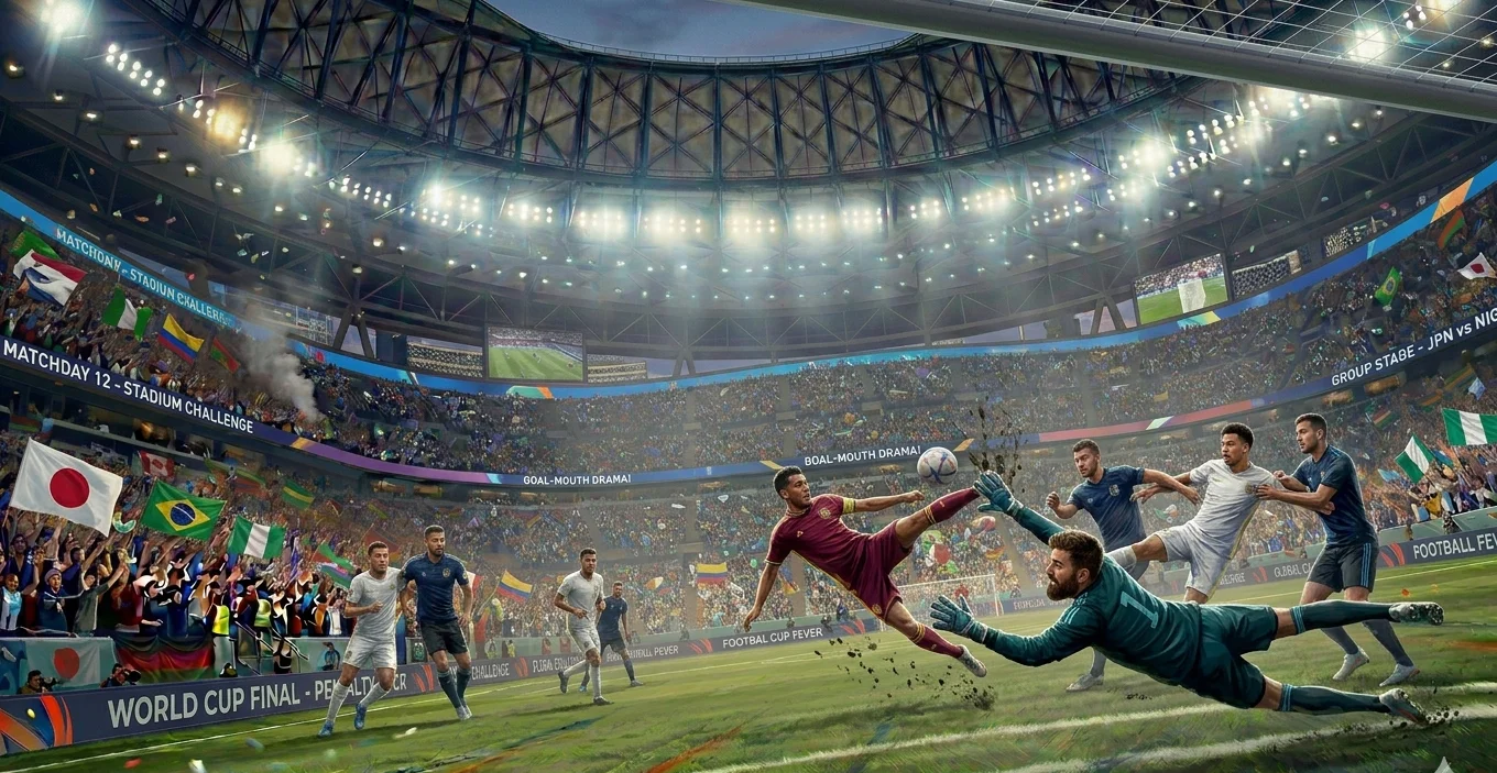 Bicycle kick attempt during a FIFA World Cup 2026 knockout match