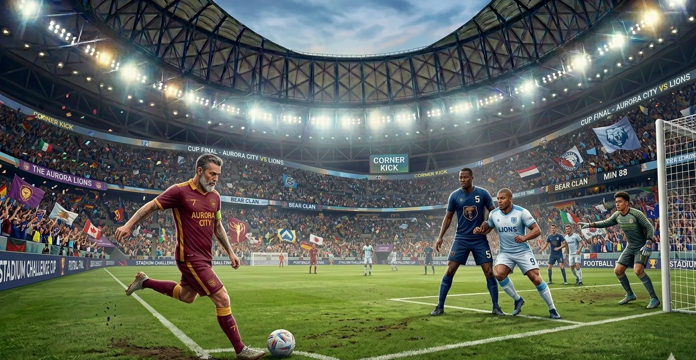 A stadium pre-match setup at a FIFA World Cup 2026 host venue