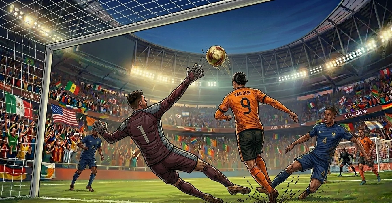 Headed shot during a FIFA World Cup qualifying match