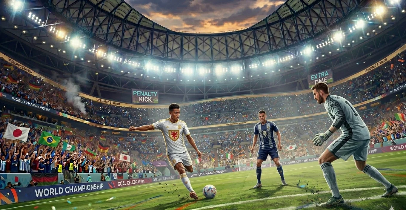 Penalty kick during a knockout round at the FIFA World Cup 2026